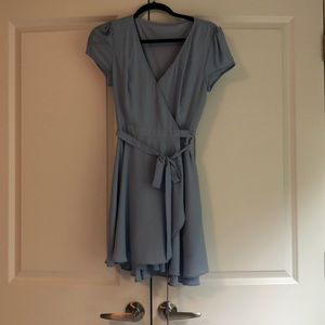 Light blue wrap dress